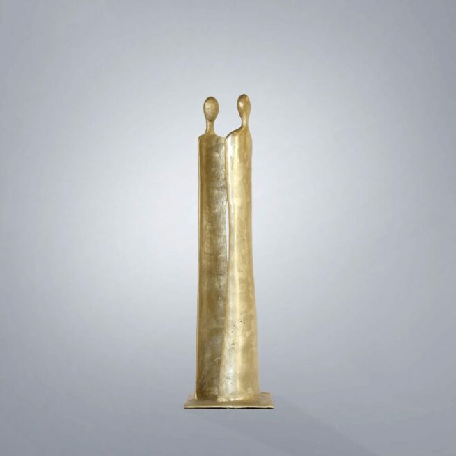 La Connexion, sculpture bronze massif 73cm , Liselotte Andersen sculptrice Aix-en-Provence