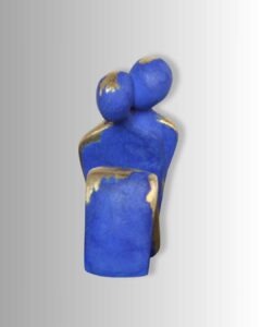 Absolutely Us, sculpture bronze massif doré 11x6x8cm, Liselotte Andersen