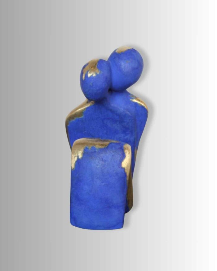Absolutely Us, sculpture bronze massif doré 11x6x8cm, Liselotte Andersen