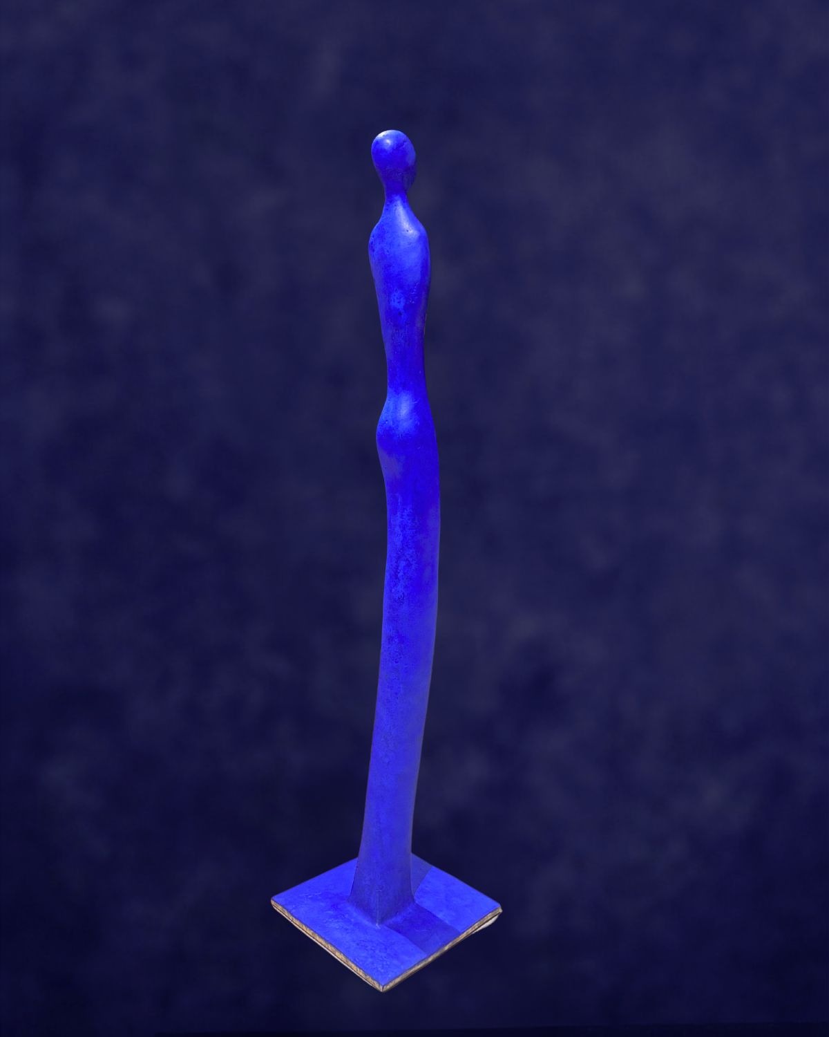 Ainoah, sculpture bronze massif patine bleue 105cm, Liselotte Andersen