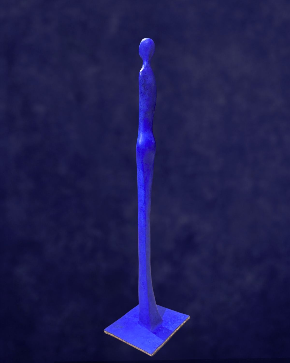 Ainoah, sculpture bronze massif patine bleue 105cm, Liselotte Andersen