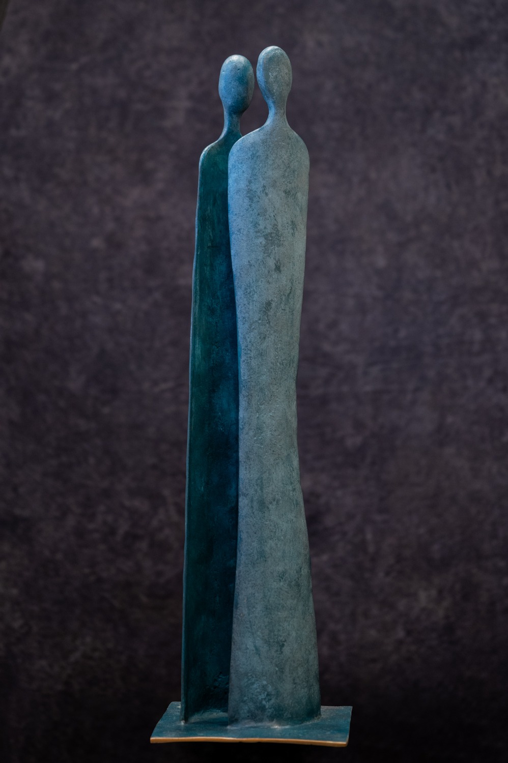 La Connexion, sculpture bronze massif 73cm , Liselotte Andersen sculptrice Aix-en-Provence