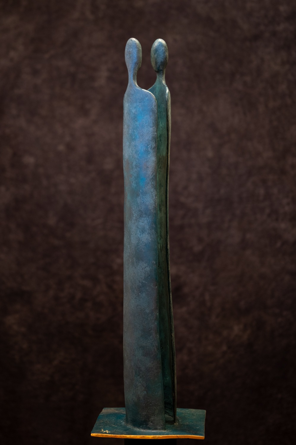 La Connexion, sculpture bronze massif 73cm , Liselotte Andersen sculptrice Aix-en-Provence