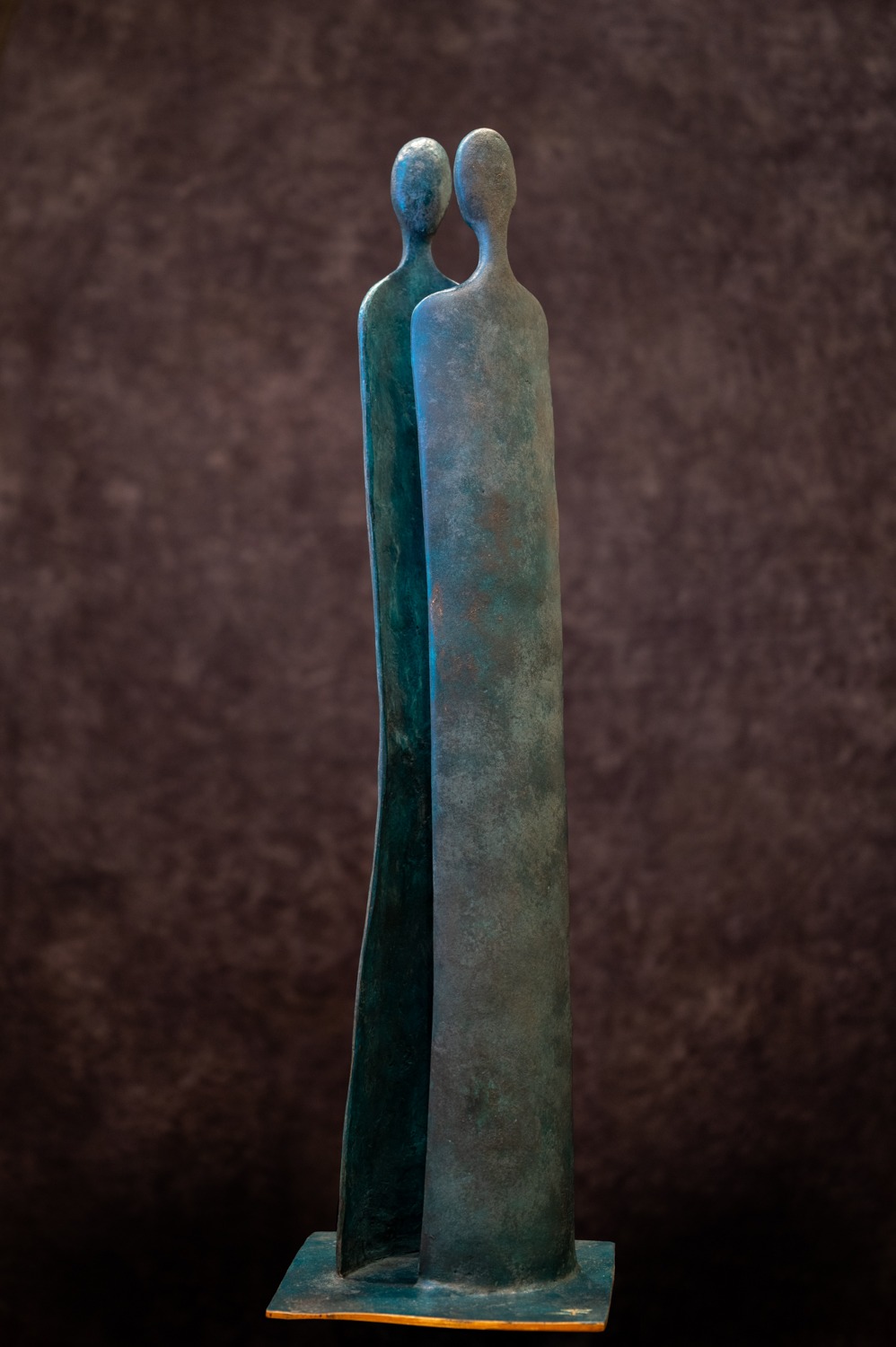 La Connexion, sculpture bronze massif 73cm , Liselotte Andersen sculptrice Aix-en-Provence