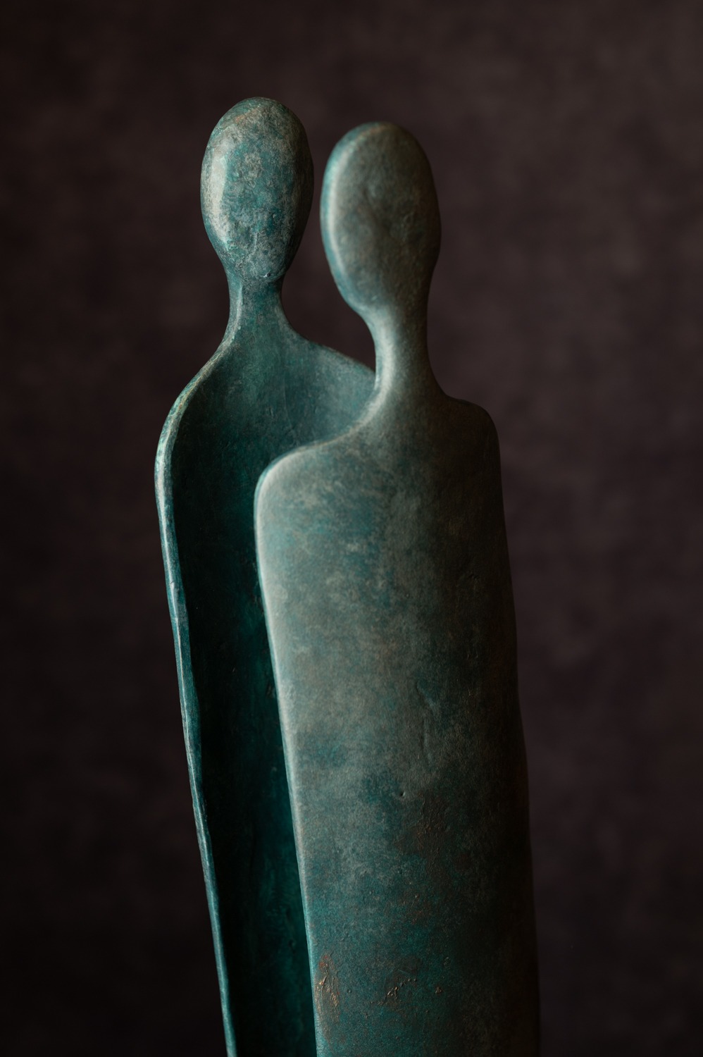 La Connexion, sculpture bronze massif 73cm , Liselotte Andersen sculptrice Aix-en-Provence