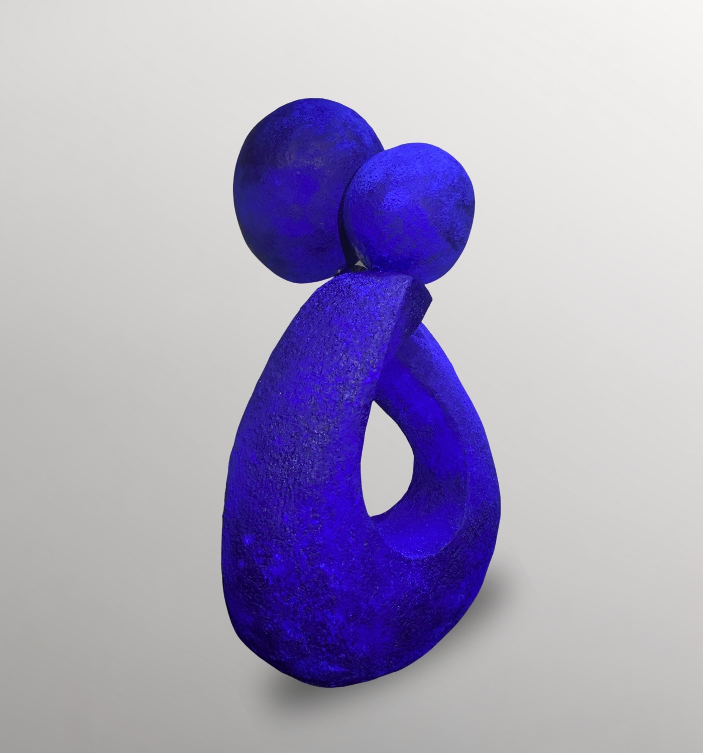 La Mère et l'Enfant, sculpture bronze doré 32x21x17cm têtes pivotantes, Liselotte Andersen