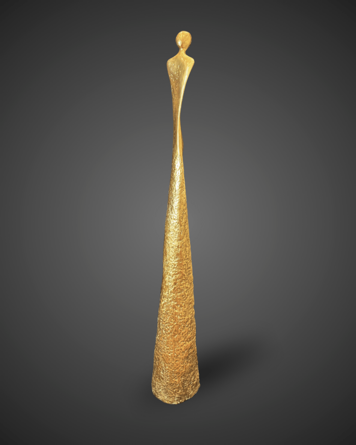 Eléa, sculpture bronze brut massif 158cm par Liselotte Andersen